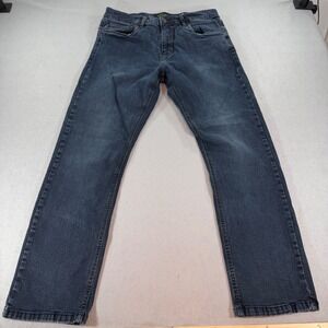 Urban Star Mens 34x30 Straight Leg Jeans Dark Wash Stretch Denim Blue